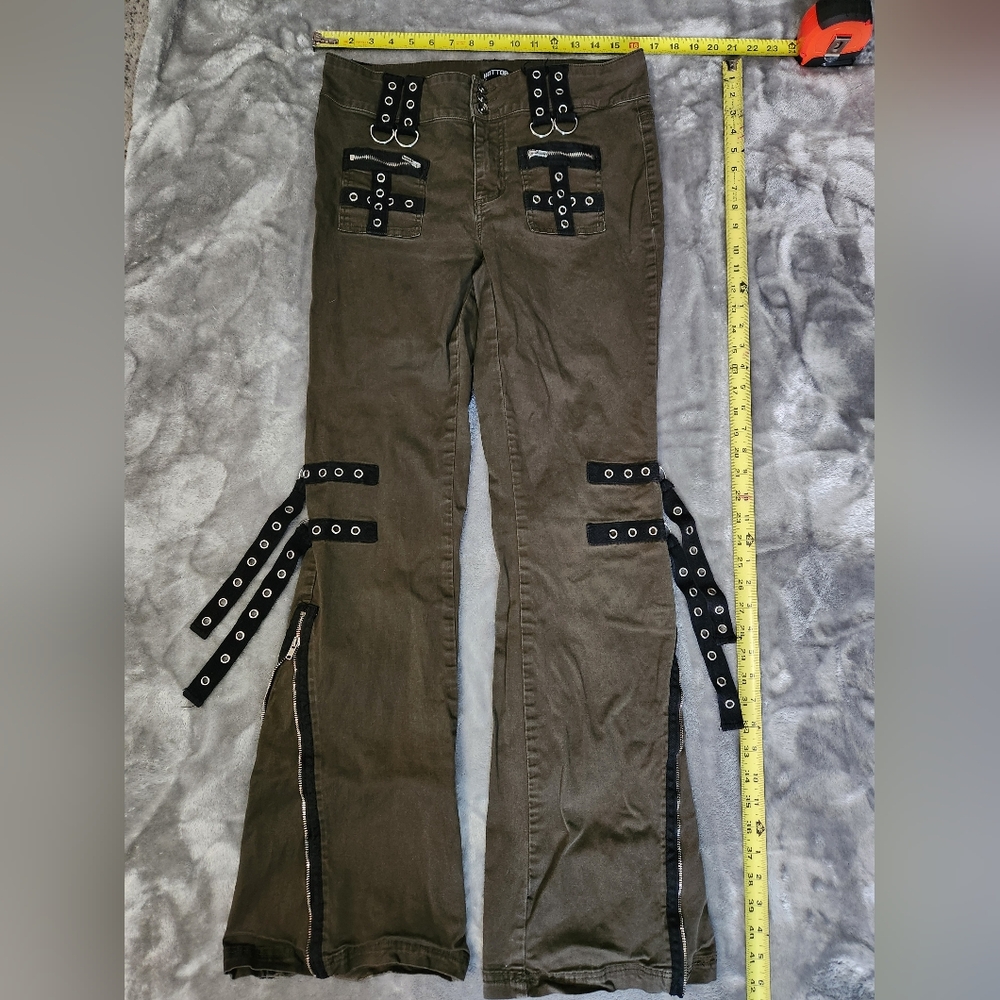 Stylish Brown Women's Jeans with Strap Details